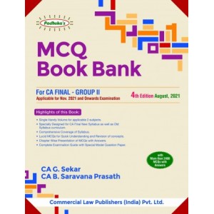 Padhuka's MCQ Book Bank for CA Final Group II November 2021 Exam [Old & New Syllabus] by CA. G. Sekar, CA. B. Saravana Prasath (Containing Direct Tax Law and International Taxation, Indirect Tax Law)